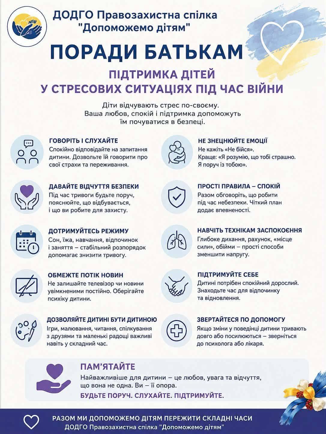 Підтримка дітей у стресових ситуаціях