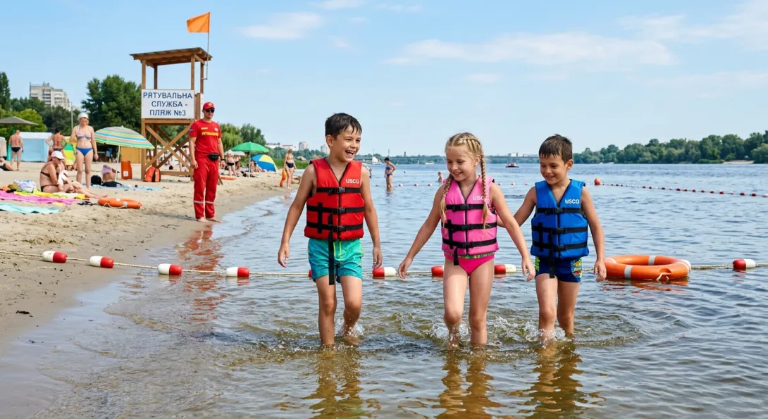 kids on water